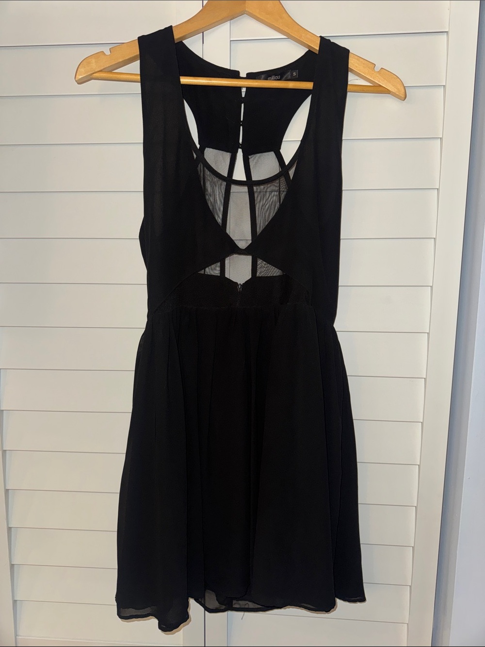 Millau Black Backless Cutout Skater Dress